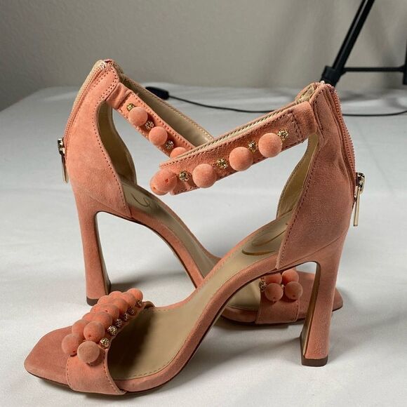 EUC Sam Edelman Women’s Luella Ankle Strap 4” Heel Sandal - Pink - Size 6 - Picture 6 of 11